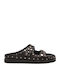 Combo A Leather Women's Flat Sandals Flatforms Black