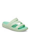 Strappy Flip Flops In Green Colour