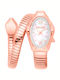 Just Cavalli Signature Snake Women's Watch Chronograph with Pink Gold Metal Bracelet