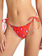 Bikini Slip με Κορδονάκια Κόκκινο