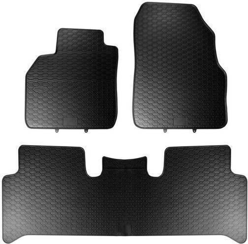 Carro 247469 Λαστιχένια Πατάκια Citroen Berlingo Fiat Doblo Peugeot Partner Opel Combo 2018+ Toyota Proace City 2019+ 3 Τεμάχια Μαύρα