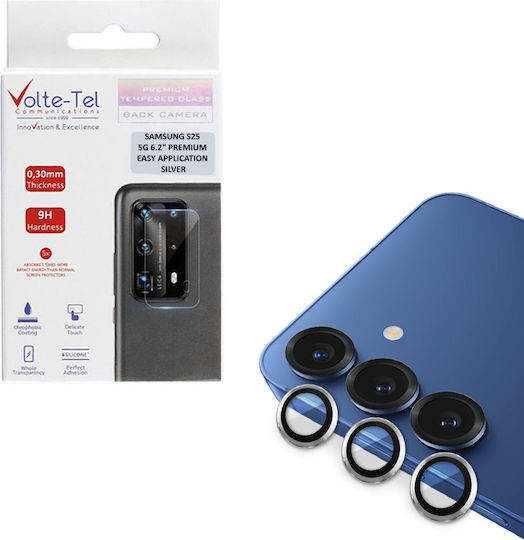 Volte-Tel Premium Easy Application Προστασία Κάμερας Tempered Glass Ασημί για το Samsung S25 5G