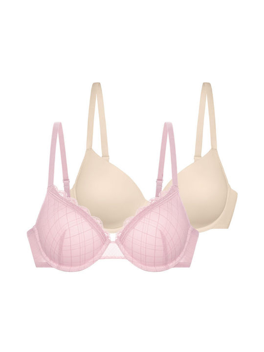 Beige & Pink Σουτιέν mit leichter Polsterung 2Pack