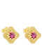 Charmy Earrings made of Silver Gold Plated with Stones