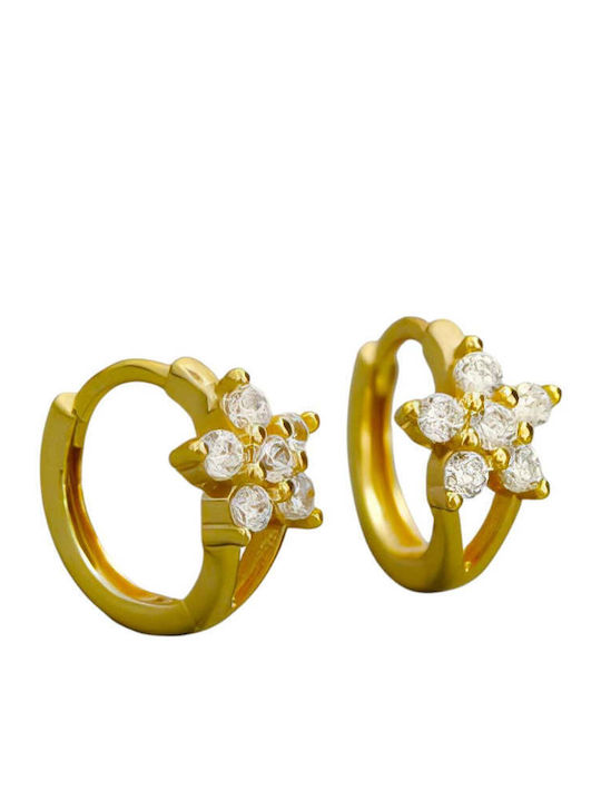 Charmy Earrings Hoops made of Silver Gold Plated with Stones