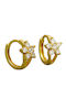 Charmy Earrings Hoops made of Silver Gold Plated with Stones