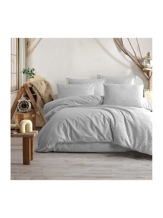 Lenjerie de pat Jacquard Clasy Home Avola V3 Gri