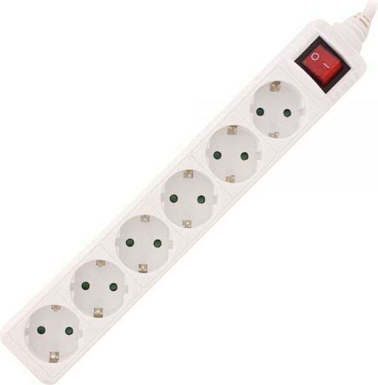 InLine Steckdosenleiste 6 Positionen mit USB-A, Schalter und Kabel 3m