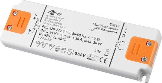 Goobay Ρυθμιζόμενο Dimmable Τροφοδοτικό LED IP20 Ισχύος 30W με Τάση Εξόδου 24V