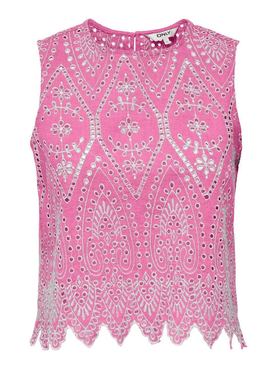 Only Bluza Damă Din Bumbac Fuchsia Roz