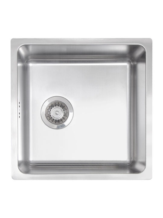 Deante Drop-In Sink Inox with Faucet W44xD44cm Silver