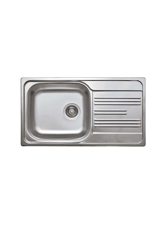 Deante Ένθετος Νεροχύτης Inox με Μπαταρία Μ43.5xΠ78cm Ασημί
