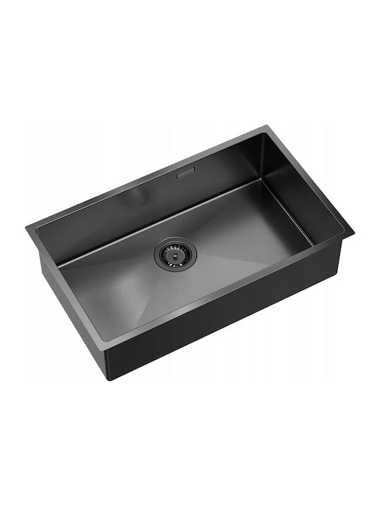GraniteQ Υποκαθήμενος Νεροχύτης Inox Μ74xΠ44cm Γκρι