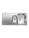 Blanco Drop-In Sink Inox Brushed with Faucet W100xD50cm Silver
