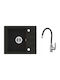 Laveo Drop-In Sink Synthetic Granite with Faucet W57xD49.5cm Black