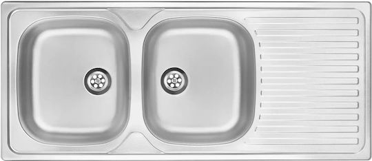 Deante Ένθετος Νεροχύτης Inox με Μπαταρία Μ116.5xΠ50cm Ασημί