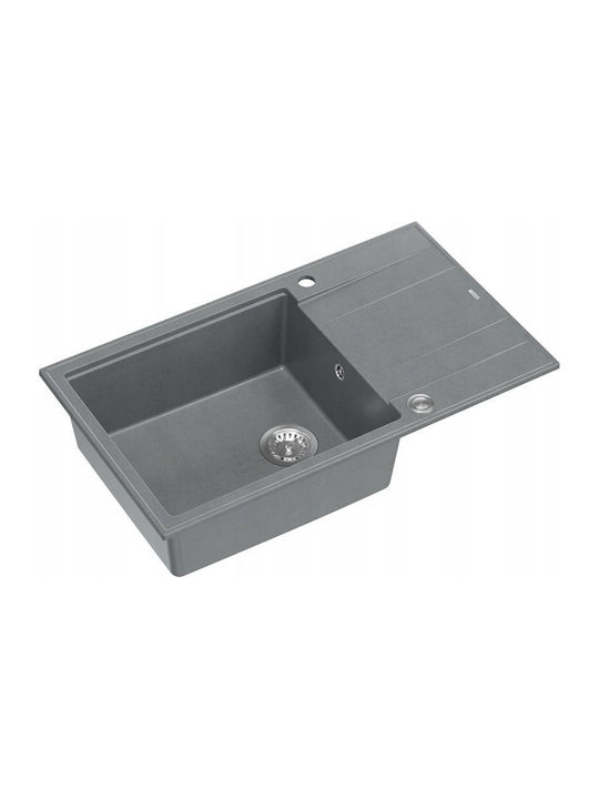 GraniteQ Drop-In Spüle Inox Gebürstet B86xT50cm Silber