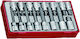 Set of 16 Hex Socket Bits Square Handle 1/2" Teng Tools Tthex16 237660105