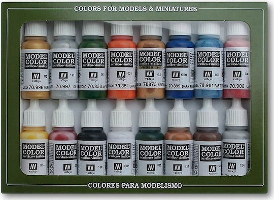Acrylicos Vallejo Folkestone Basics Set Culori Acrilice Pictură 18ml 16buc