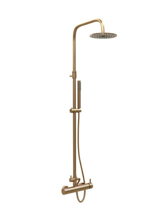 Viospiral Shower Column with Mixer Gold