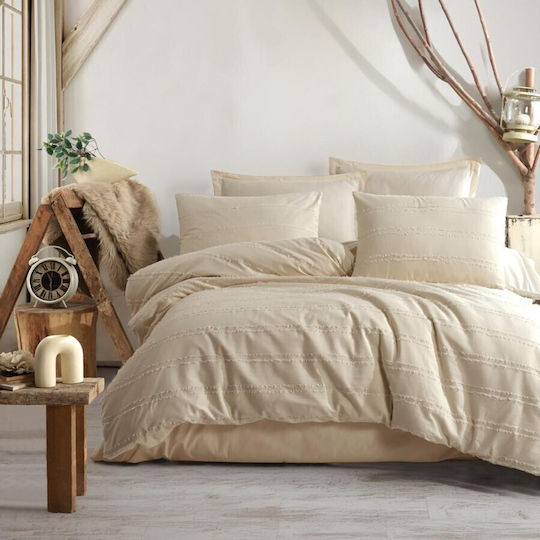 Clasy Home Avola Σετ Διπλή 200x220cm Cappuccino