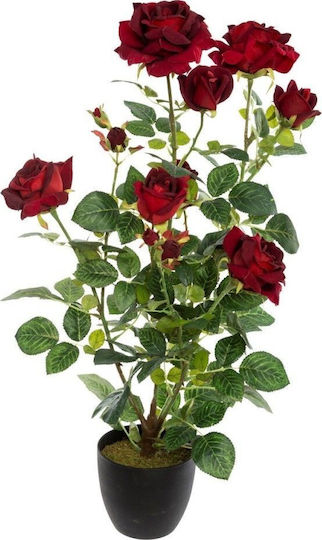 Atmosphera Artificial Plant In A Pot Rose Bush 74 Cm Red