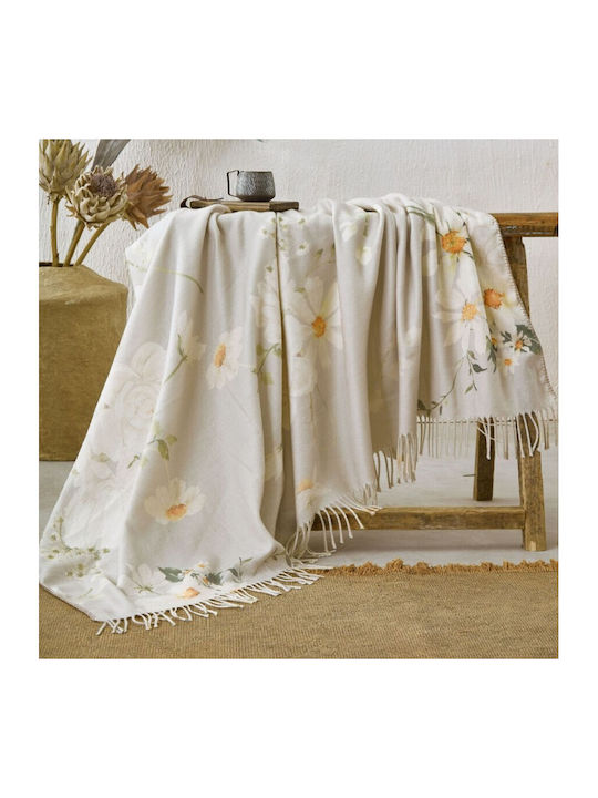 Cotton Club Double Comforter with Fringes 220x240cm White