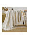 Cotton Club Halbduenne Decke mit Fransen 180x220cm Beige