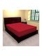 Pucioasa Cearceafuri De Pat Single Cu Hugger Din Cauciuc 100x200+25cm Roșu