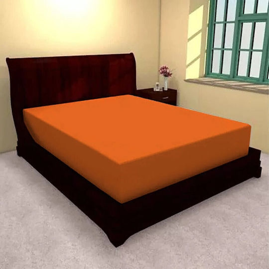 Pucioasa Cearceaf De Pat Single Cu Hugger Din Cauciuc 100x200+25cm Portocaliu