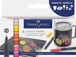 Faber-Castell Μαρκαδόροι Σχεδίου Σετ 6 χρώματα