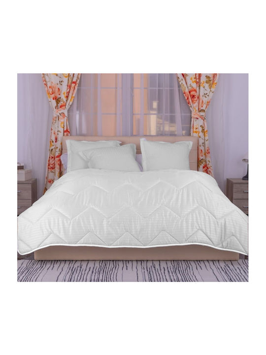 Pucioasa Pilotă Single De Lână 140x210cm Alb 400 g/mp²Gsm