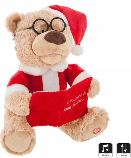 Fééric Lights and Christmas Interactive Teddy Bear Santa Claus Outfit 27 Cm