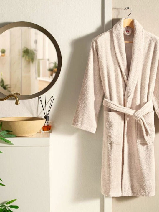 Tac Halat de baie cu Guler Camel Beige