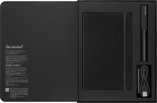 Moleskine Σημειωματάριο με Στυλοθήκη Μαύρο