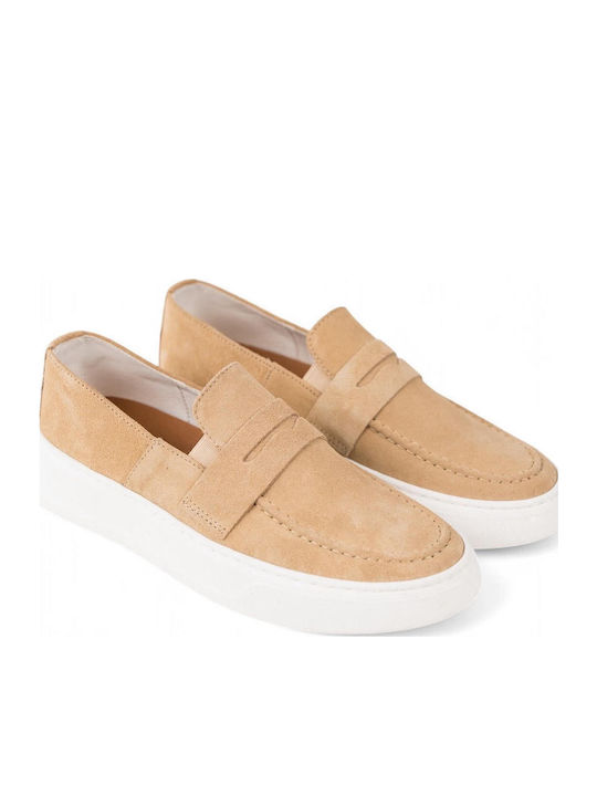 Suede Ανδρικά Loafers σε Μπεζ Χρώμα
