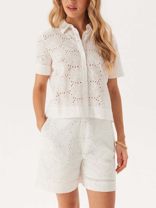 Vero Moda Broderie Κοντομάνικο Γυναικείο Πουκάμ...