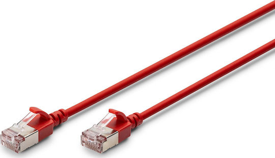 Digitus F/FTP Cat.6a (Gigabit) Καλώδιο Δικτύου Ethernet 0.3m Κόκκινο