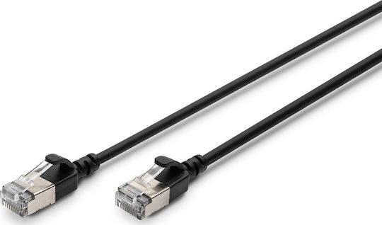 Digitus F/FTP Cat.6a Gigabit Network Cable Ethernet 0.3m Black