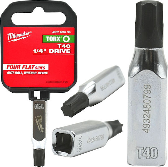 Hikoki Milwaukee 1/4 Torx Steckschlüssel T40