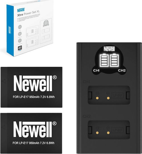 Newell Διπλός Φορτιστής Μπαταρίας Συμβατός με Canon