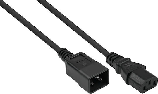 Alcasa IEC C20 / IEC C13 - IEC C20 / IEC C13 Cable 0.5m Μαύρο