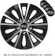 Car Wheel Hubcaps Versaco Paris Black Chrome Silver Bolts 14" Kia Logo 4 Pieces