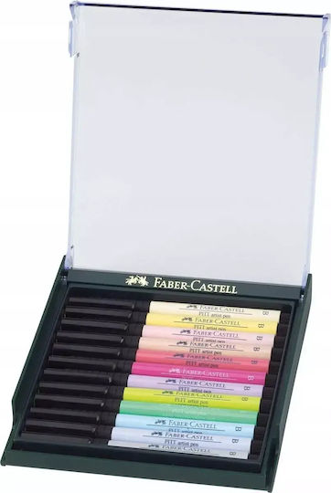 Комплект от 12 пастелни цвята четки Faber-Castell Pitt Artist Pen