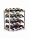 Bakaji Free Standing Wooden Wine Cabinet for 16 Bottles White 43x25x43cm