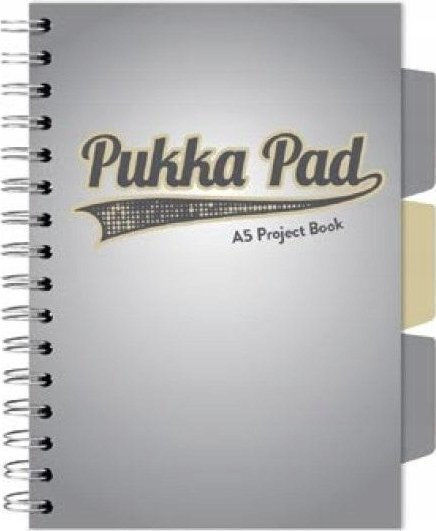 Pukka Pad Project Book Grey A5/100s Square Grey 3pcs