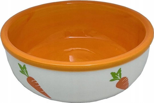 Yarro International Yarro Ceramic Bowl for Rodents Rabbits Carrot Design 13.5x5cm