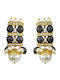 Desperate Design Earrings with Clip with Stones & Pearls