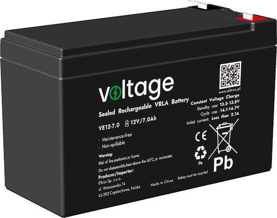 Voltage UPS Batterie mit Kapazität 7Ah und Spannung 12V 1Stück