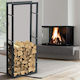 Bakaji Metal Indoor Fireplace Stove Log Holder Support 150x60x25cm 02835835